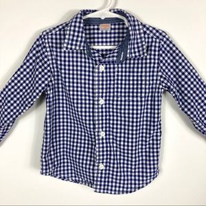 Gymboree Boy's 2T Blue Checkered Button Up Shirt